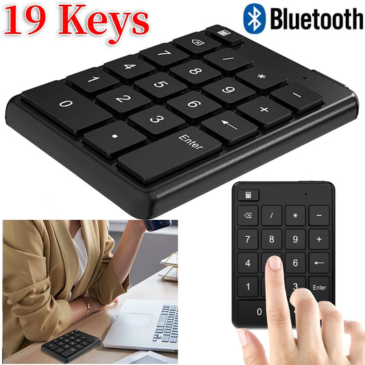 19 Keys Bluetooth-compatible Wireless Numeric Keypad Laptop PC