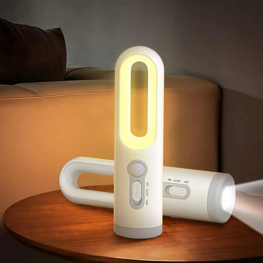 Motion Sensor Night Light 2 in 1 Portable Flashlight Dusk to Dawn Sensor