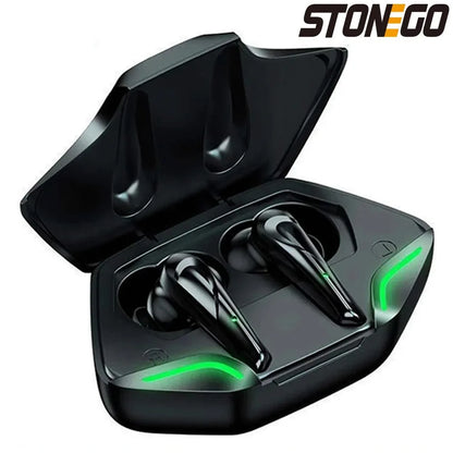 Sports Earbuds, Wireless Waterproof Noise-Cancelling Charging Case, for Gaming and Music