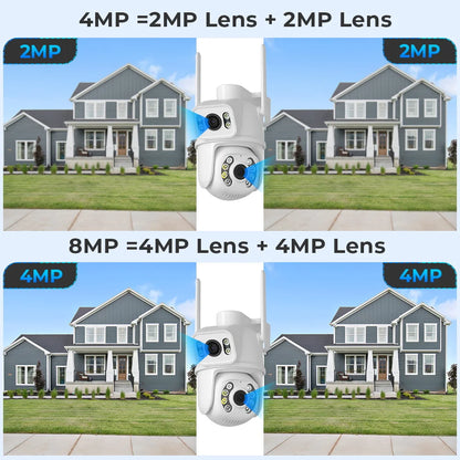 Wifi Security Camera Dual Lens Dual Screens Surveillance Camera