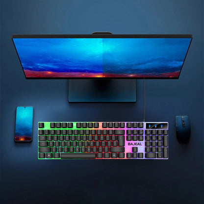 RGB Gaming Keyboard 98 Keys  USB Wired  Seven Color Lights