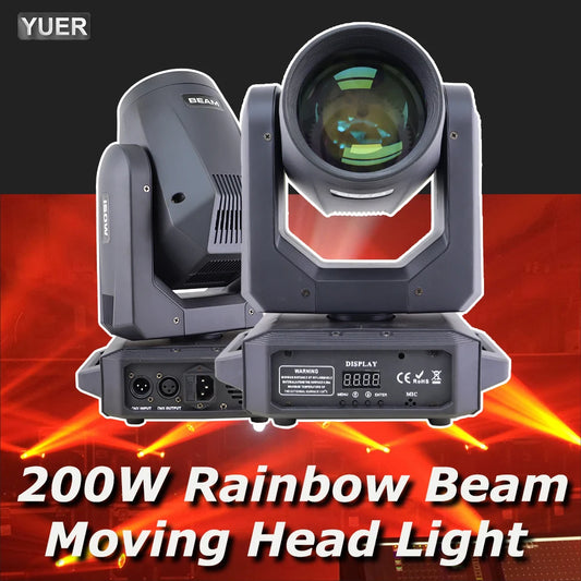 LED Moving Head Light 200W Beam18 Rotating Prisms 12 Gobo 8 Color Effect