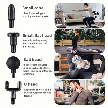 Portable Massage Gun Deep Tissue Massager Body Muscle Relaxation LED Touch Screen