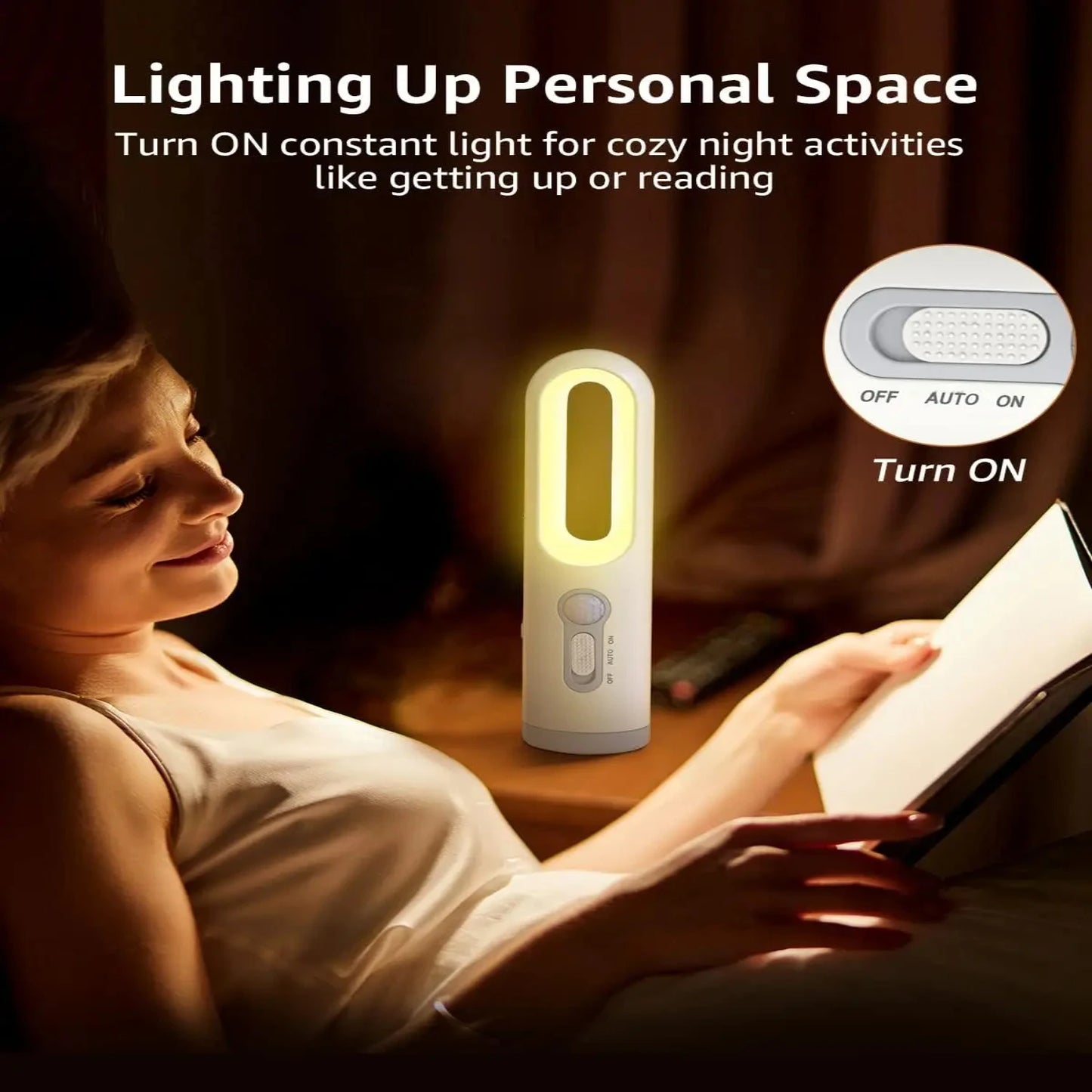 Motion Sensor Night Light 2 in 1 Portable Flashlight Dusk to Dawn Sensor