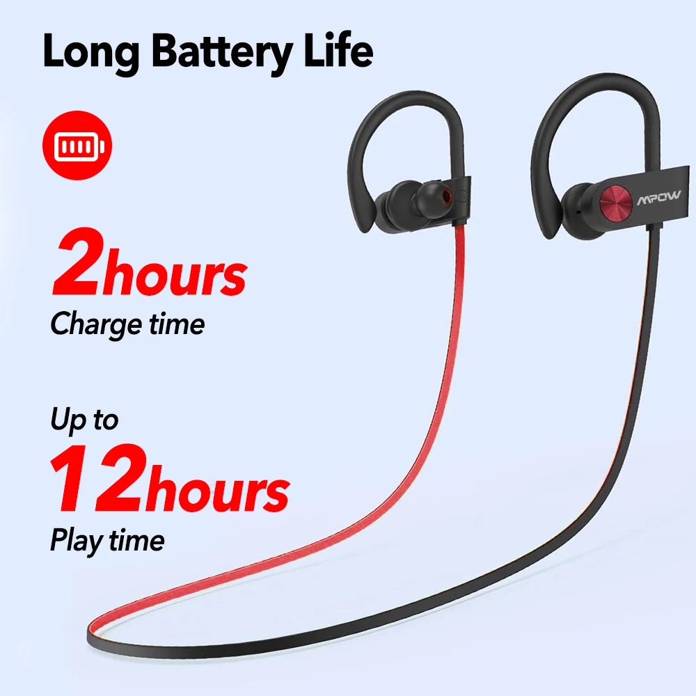 Waterproof Bluetooth Headphones V5.3 Earphone CVC6.0 Noise Canceling Mic HiFi Stereo