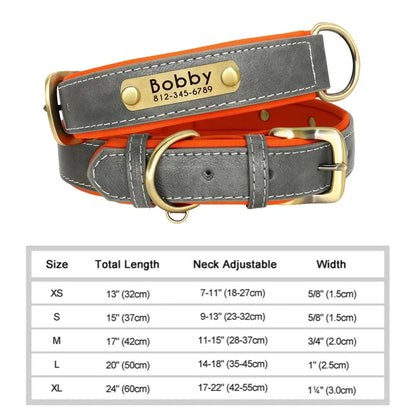 Soft Padded Leather Pet Collar For Small Medium Large Dogs Free Engraved Nameplate