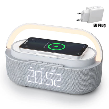 Bluetooth Speaker  Wireless Charging Digital Alarm Clock