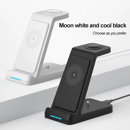 Three-in-one mobile phone wireless charger earphone watch holder