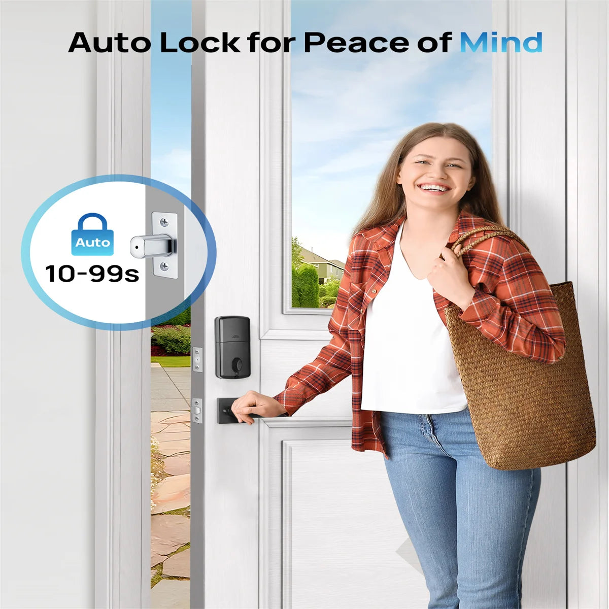 Smart Electronic Door Lock Fingerprint Remote  Keyless Password Lock with Handle