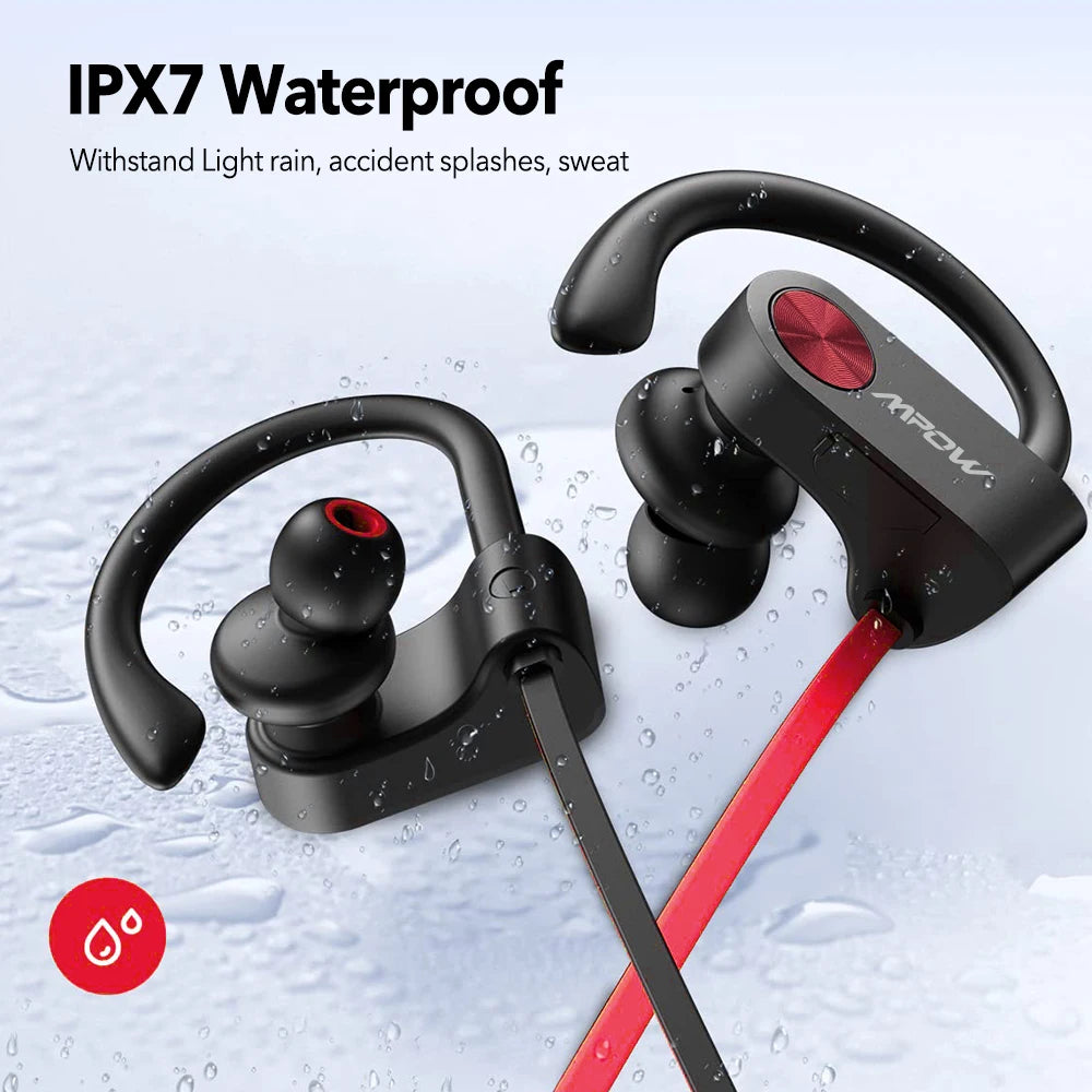 Waterproof Bluetooth Headphones V5.3 Earphone CVC6.0 Noise Canceling Mic HiFi Stereo