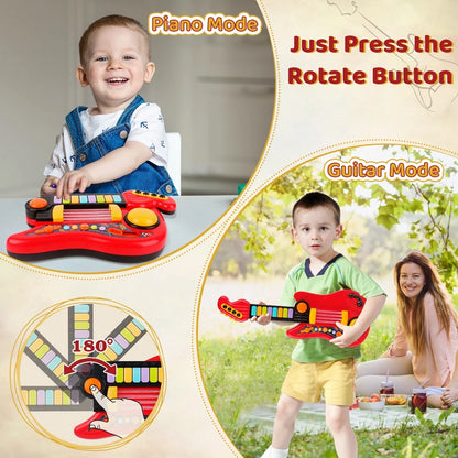2 In 1 Electric Kids Guitar  Piano Foldable  Musical Instruments