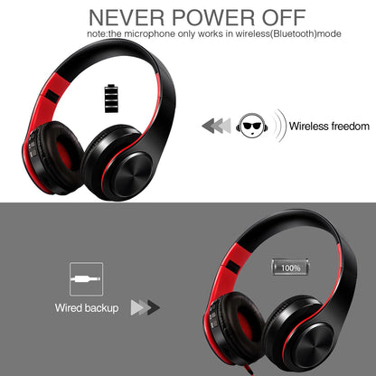 Wireless Bluetooth Headphones Stereo Headset Overhead Earphone