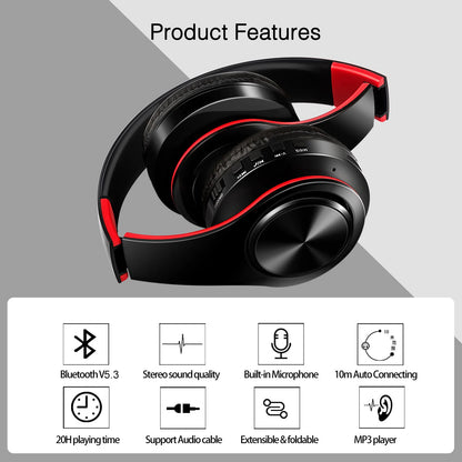 Wireless Bluetooth Headphones Stereo Headset Overhead Earphone