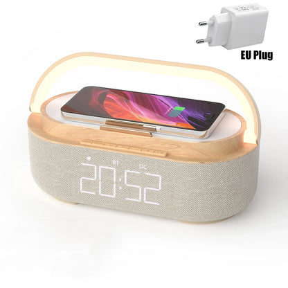 Bluetooth Speaker  Wireless Charging Digital Alarm Clock