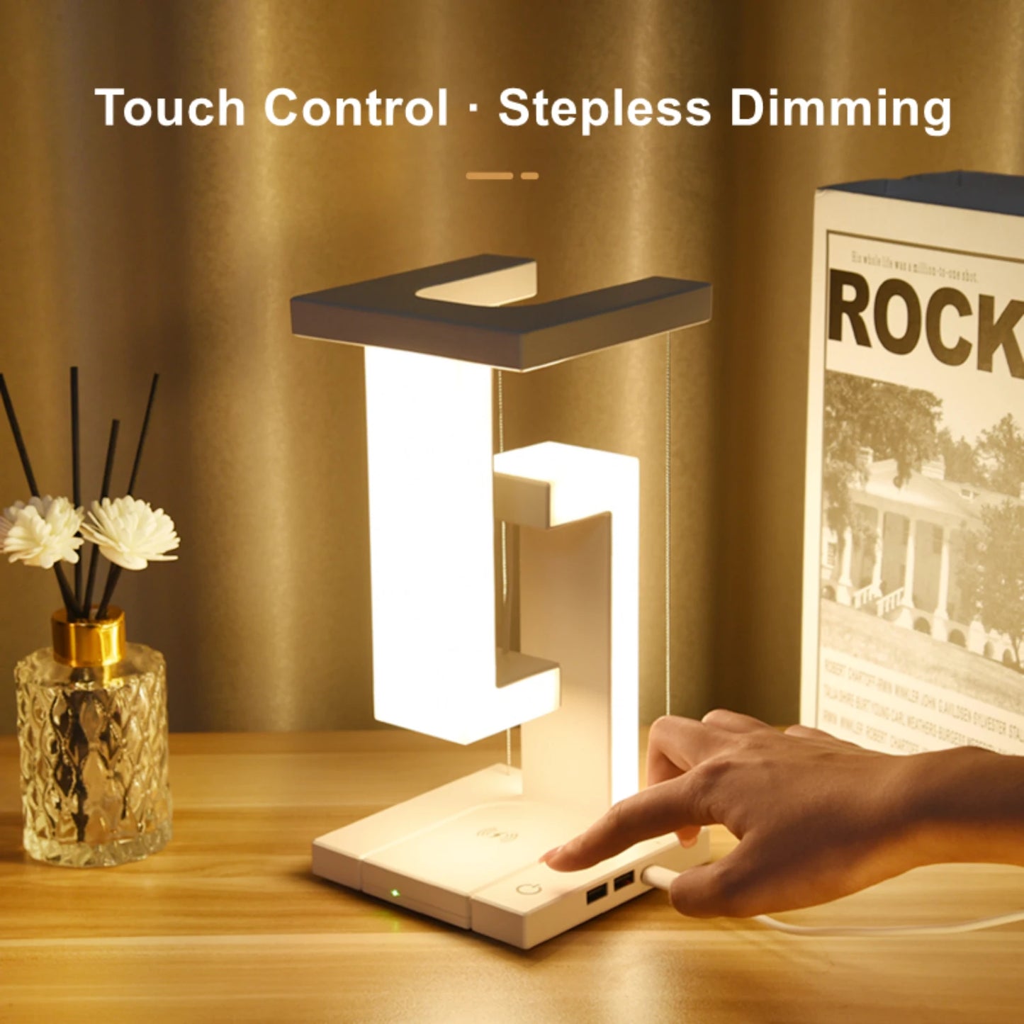 Adjustable White LED Desk Lamp Three Bright Light Modes