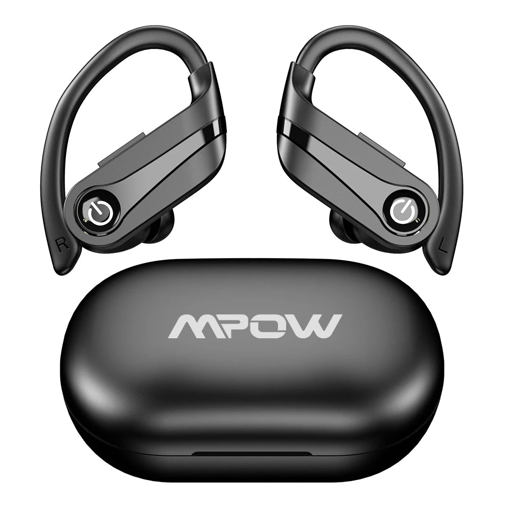 Bluetooth Wireless Earbuds Mic Waterproof Earphones with Hooks