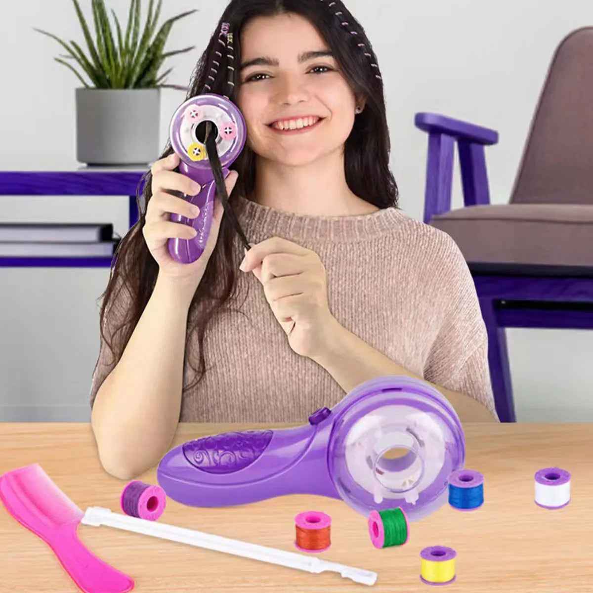 Electric Hair Braider Automatic Braiding Tool Portable Hair Braiding