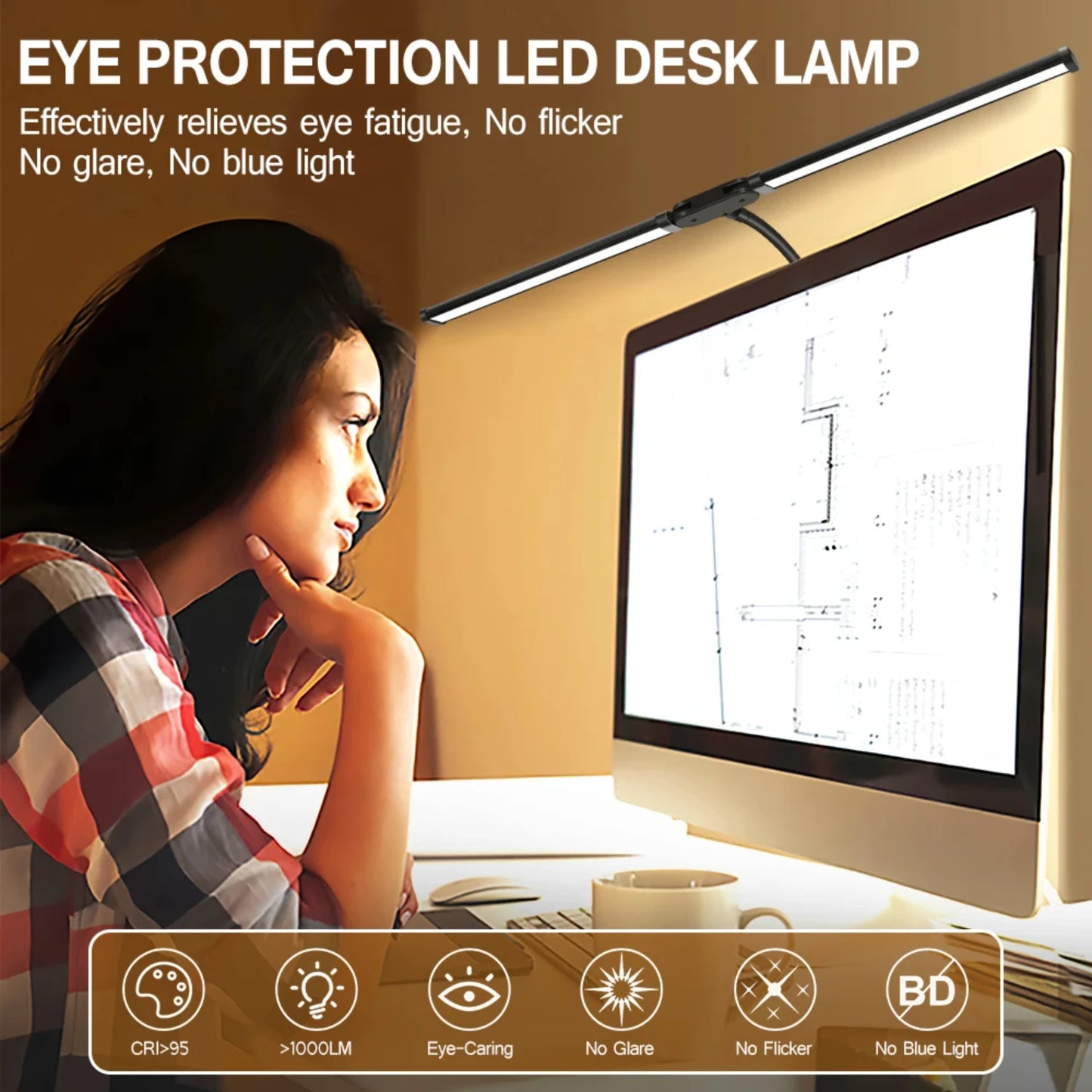 LED Desk Lamp Dimmable USB Reading Light