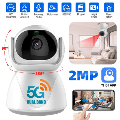 Indoor Wifi  Security Camera dual-frequency Surveillance  Night Vision